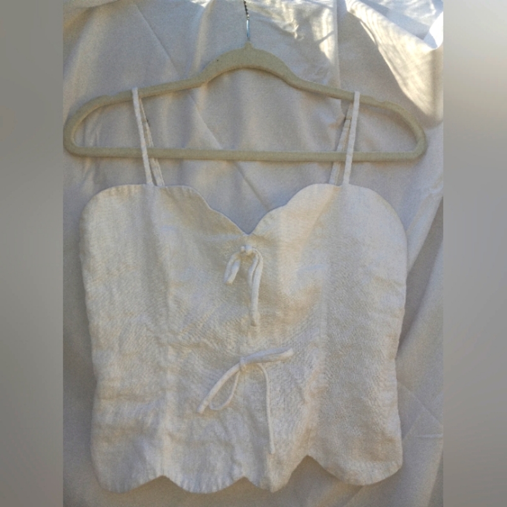 Reformation Doppio linen top Size 6